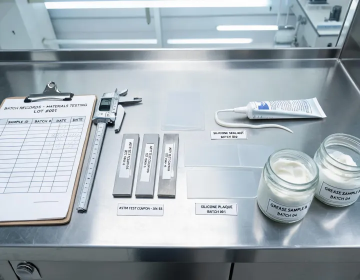 Silicone elastomer lab samples